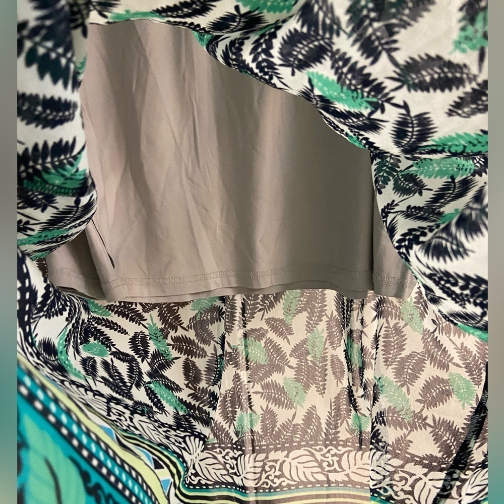 J Jill skirt midi green floral elastic pencil XL NWT - Picture 4 of 6